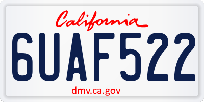 CA license plate 6UAF522