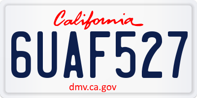CA license plate 6UAF527