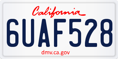 CA license plate 6UAF528