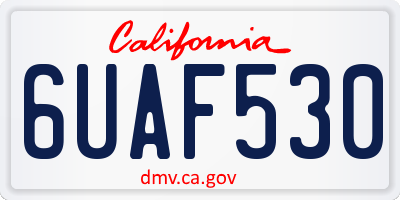 CA license plate 6UAF530