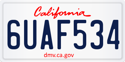 CA license plate 6UAF534