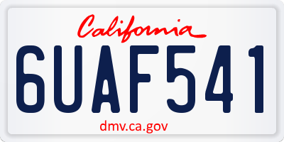 CA license plate 6UAF541
