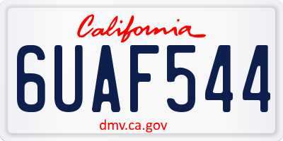 CA license plate 6UAF544