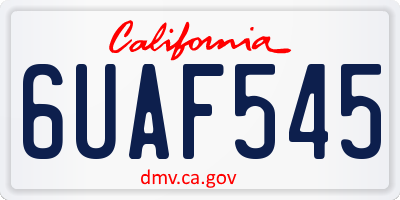 CA license plate 6UAF545