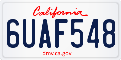CA license plate 6UAF548