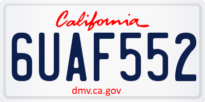CA license plate 6UAF552