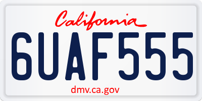 CA license plate 6UAF555