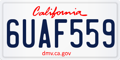 CA license plate 6UAF559