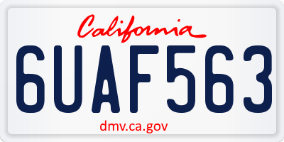 CA license plate 6UAF563