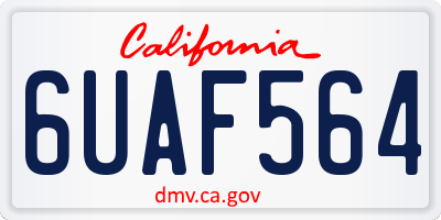 CA license plate 6UAF564