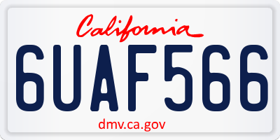CA license plate 6UAF566