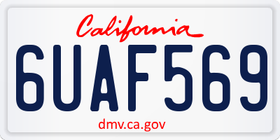 CA license plate 6UAF569