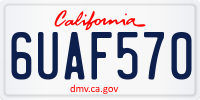 CA license plate 6UAF570