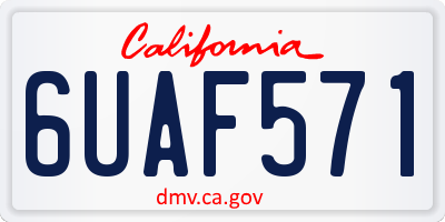CA license plate 6UAF571