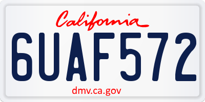 CA license plate 6UAF572