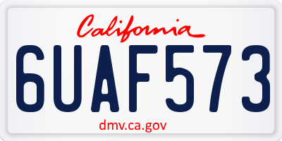 CA license plate 6UAF573