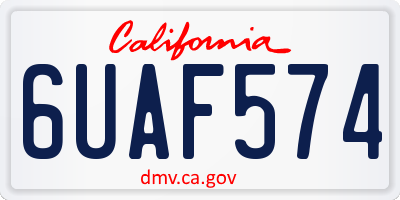 CA license plate 6UAF574