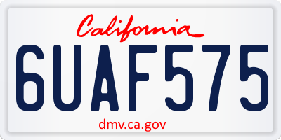 CA license plate 6UAF575