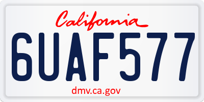 CA license plate 6UAF577