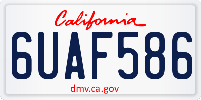 CA license plate 6UAF586