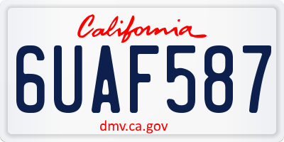 CA license plate 6UAF587