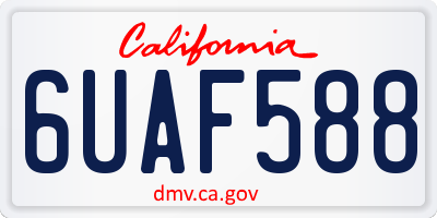 CA license plate 6UAF588