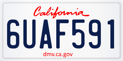 CA license plate 6UAF591