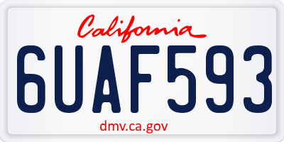 CA license plate 6UAF593