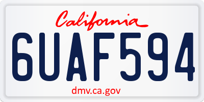 CA license plate 6UAF594