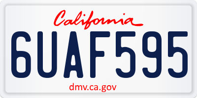 CA license plate 6UAF595