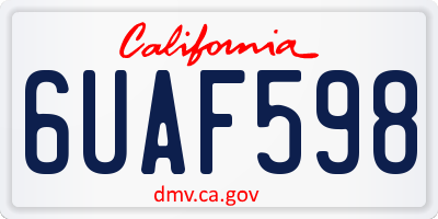 CA license plate 6UAF598