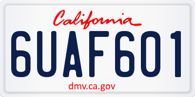 CA license plate 6UAF601