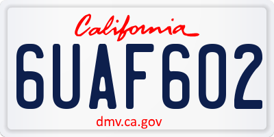 CA license plate 6UAF602