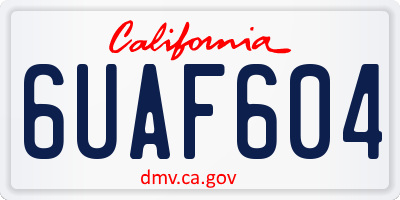 CA license plate 6UAF604