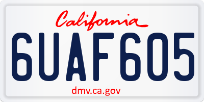 CA license plate 6UAF605