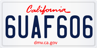 CA license plate 6UAF606