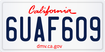 CA license plate 6UAF609