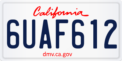 CA license plate 6UAF612