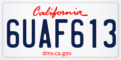 CA license plate 6UAF613