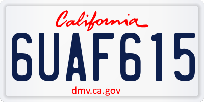 CA license plate 6UAF615