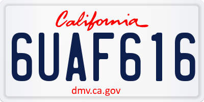 CA license plate 6UAF616
