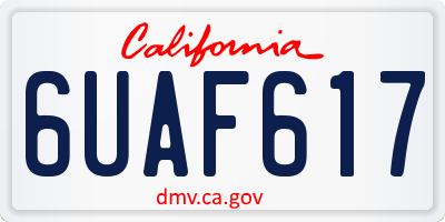CA license plate 6UAF617