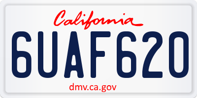 CA license plate 6UAF620