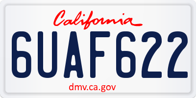 CA license plate 6UAF622