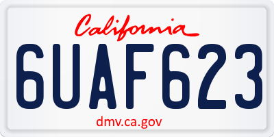 CA license plate 6UAF623