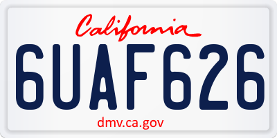 CA license plate 6UAF626