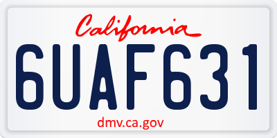 CA license plate 6UAF631