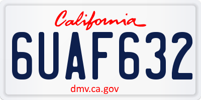 CA license plate 6UAF632
