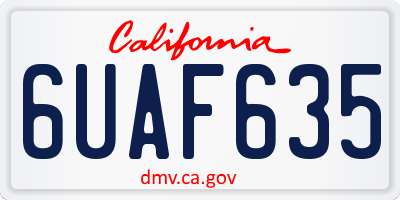 CA license plate 6UAF635