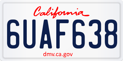 CA license plate 6UAF638